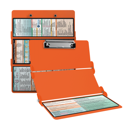 WhiteCoat Clipboard® Trifold - Orange Physical Therapy Edition